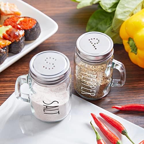 ZOSUJO 4 oz Clear Salt Pepper Shaker Set