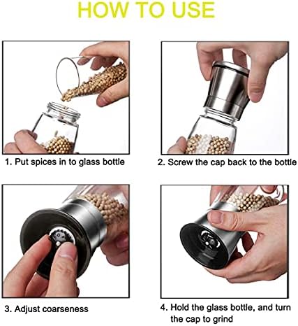 Mincham Premium Salt Pepper Grinder Set with Stand