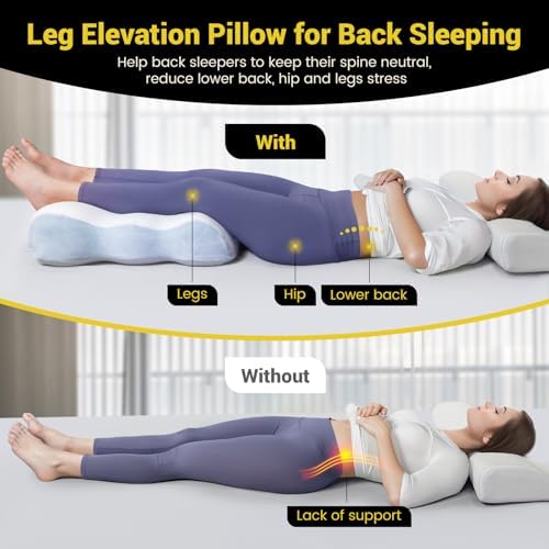Leg Elevation Pillow for Back Sleepers 7 Height Comfort