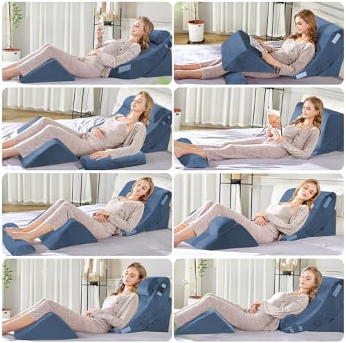 4PCS Orthopedic Bed Wedge Pillows for Pain Relief and Sleep Comfort