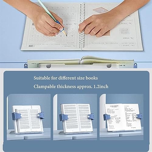 Adjustable Book Stand with Page Clips - Blue or Pink