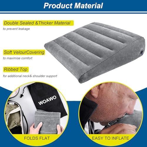 WOAWO Inflatable Wedge Pillow -Portable Travel Under Knee Support
