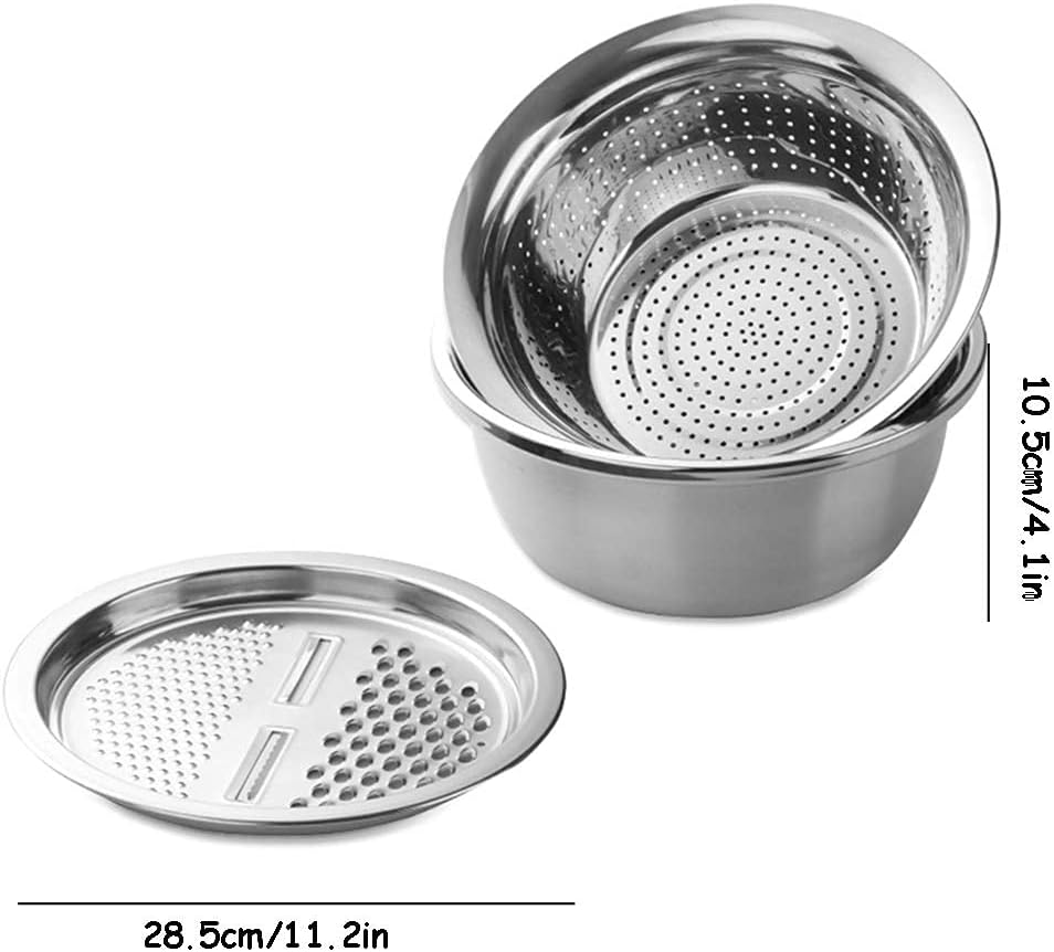 WLALLSS 11 Inch 3 in 1 Colander with Shredder and Slicer