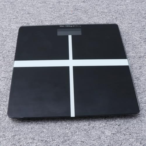 KOMBIUDA Bathroom Scale Glass Electronic 1kg Accuracy Black 1