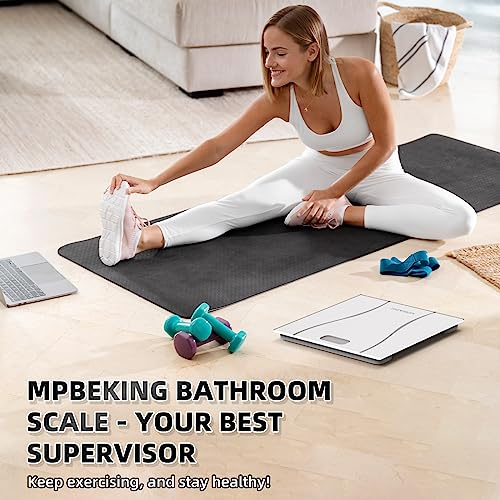 MPBEKING Digital Weight Scale with Tempered Glass and Tape Measure