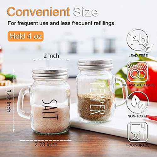 ZOSUJO 4 oz Clear Salt Pepper Shaker Set