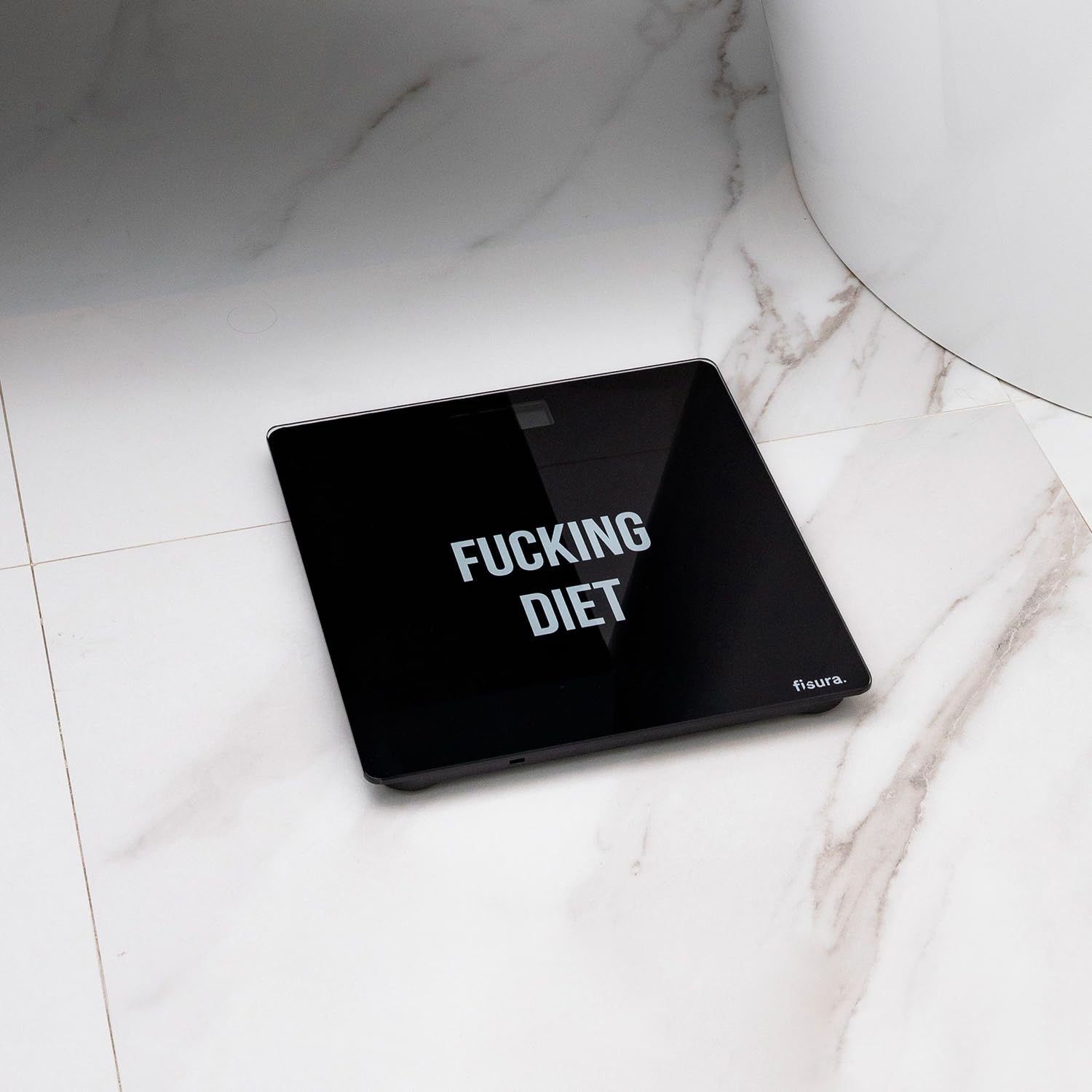 Fisura Digital Glass Bathroom Scale with Step-On Tech