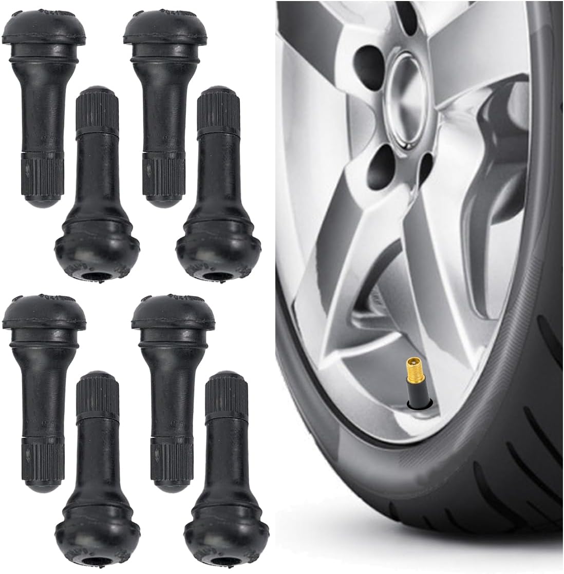 8PCS TR413 Tubeless Valve Stems for 115mm Rim Holes