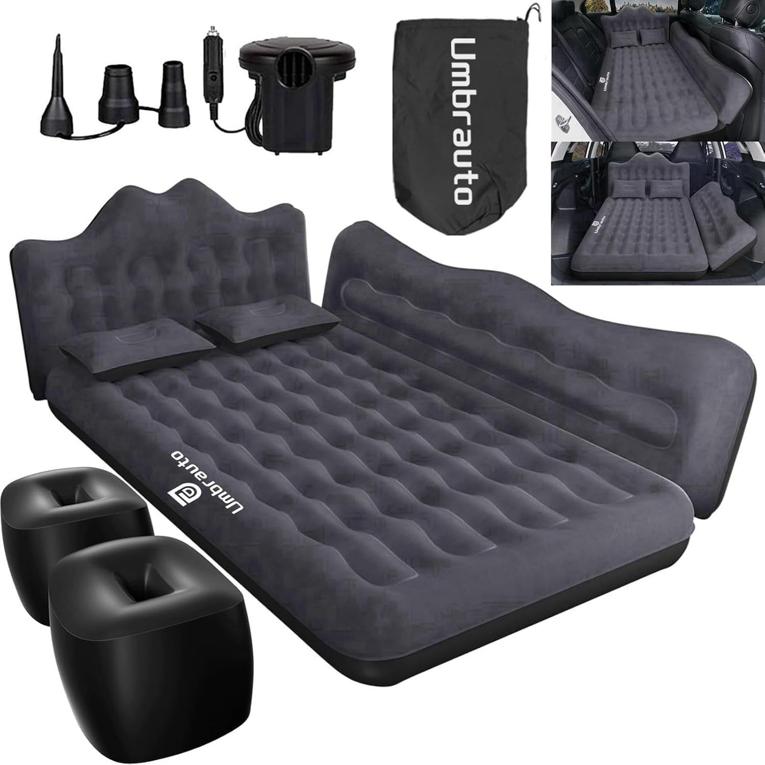 Umbrauto Car Air Mattress with Pump and Pillows