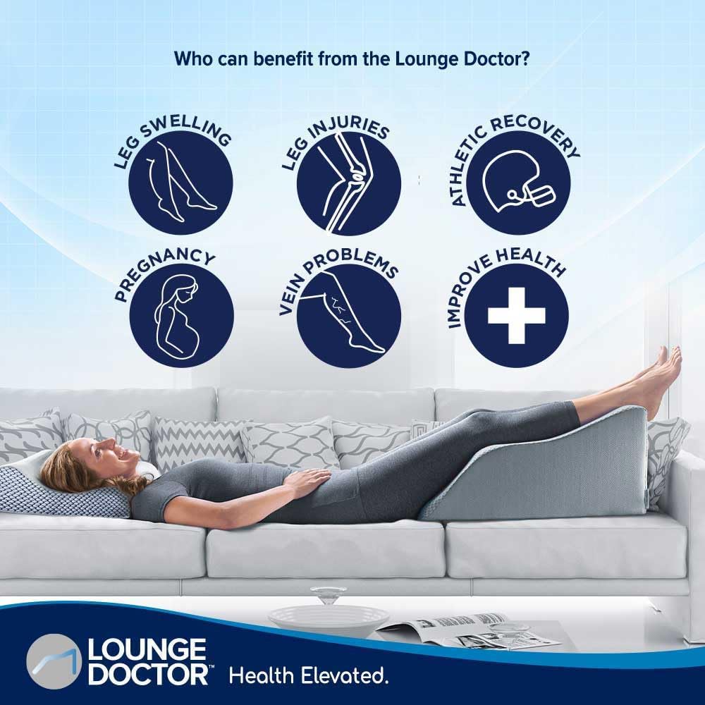 Lounge Doctor Elevating Leg Wedge Pillow - Heather Grey