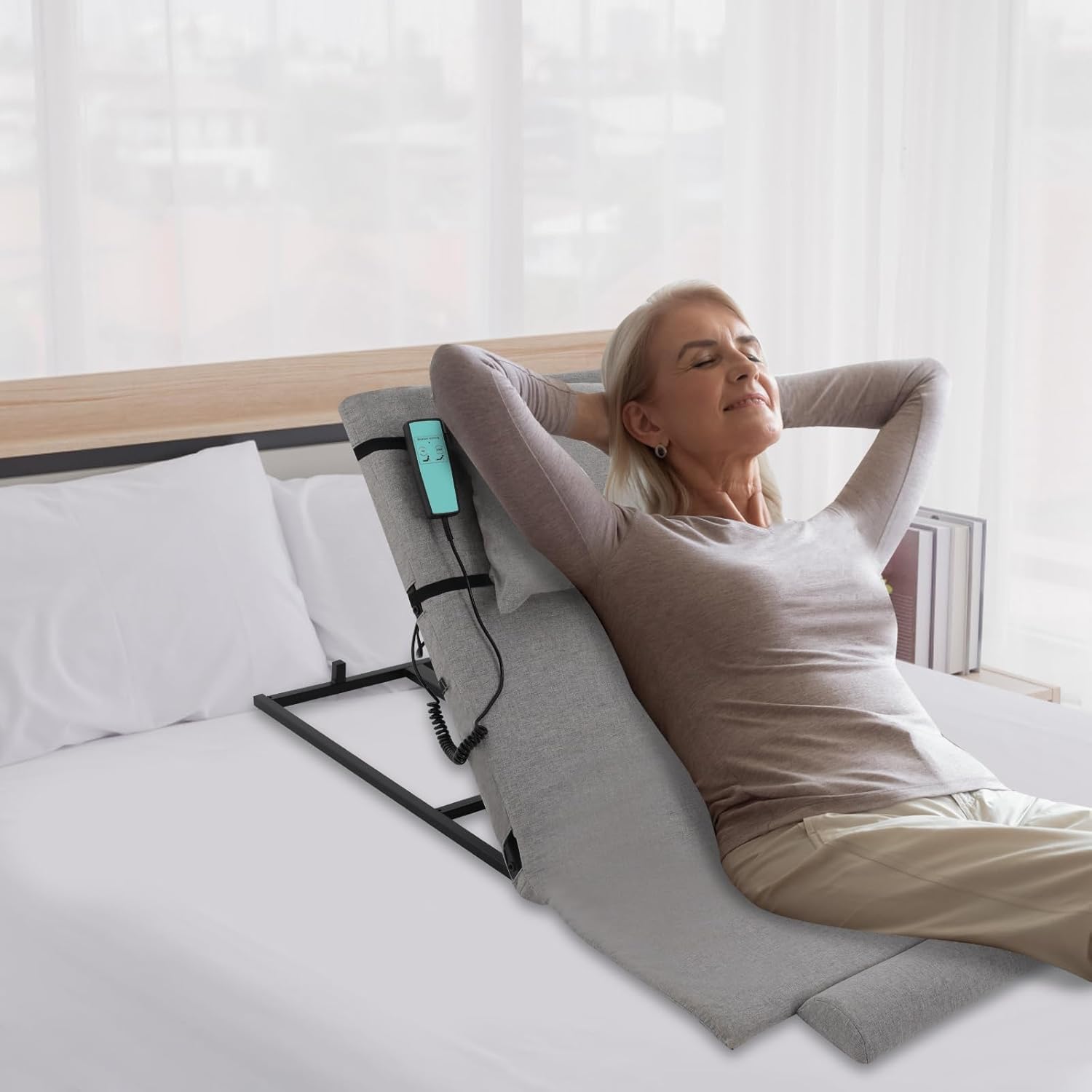 Electric Adjustable Bed Back Rest for Elderly and Disabled 300lbs Grey