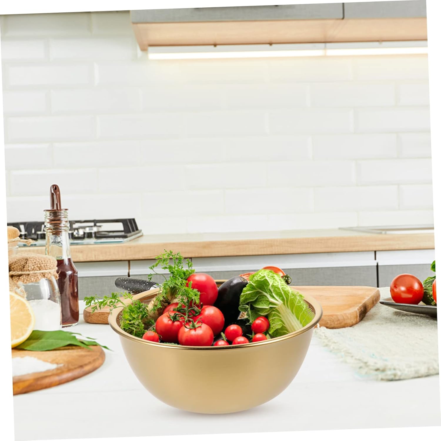 Hoement 1 Set Stainless Steel Drain Basket Colander