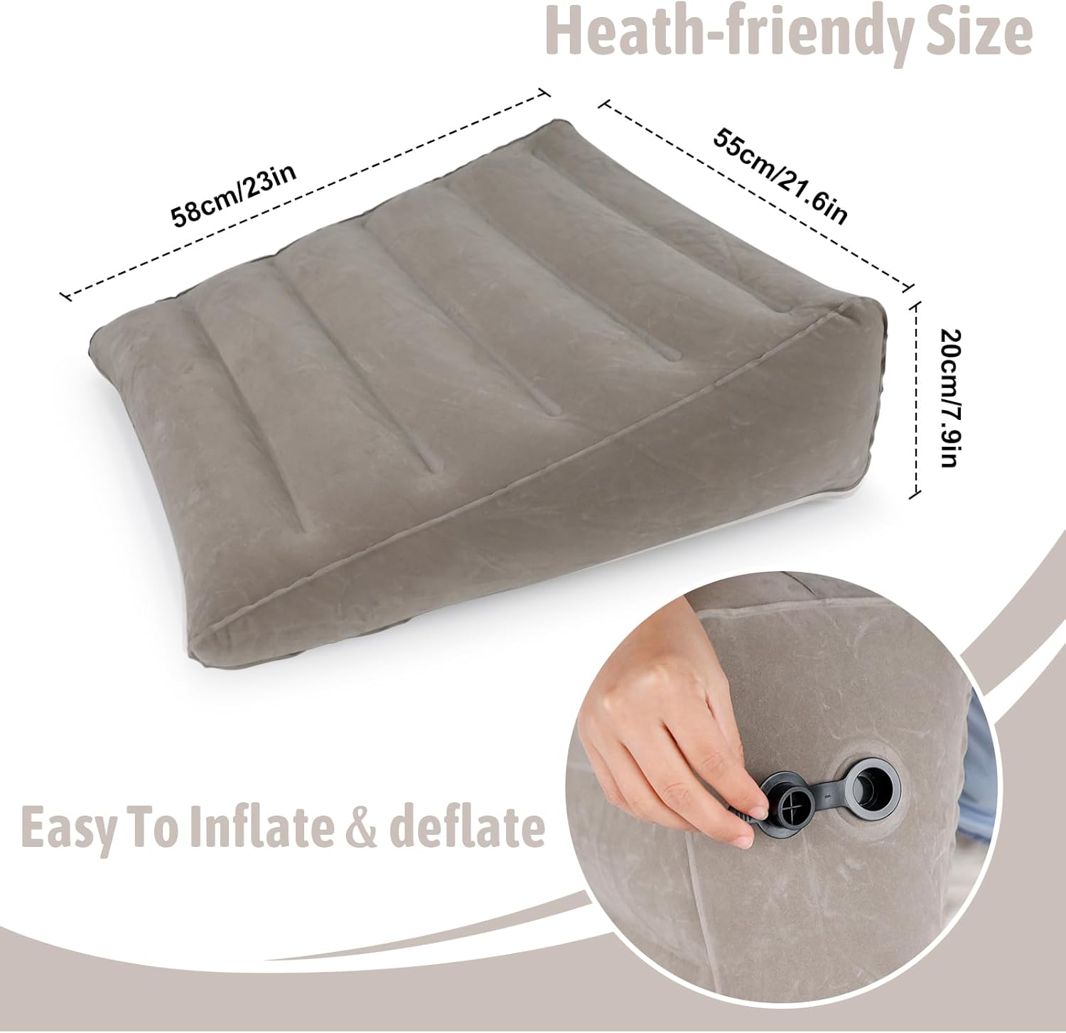 Bloomoja Inflatable Wedge Pillow for Sleep Apnea and Back Support 1