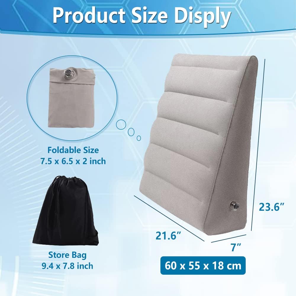 ZNALDP Inflatable Pillow Wedge for Acid Reflux and Travel