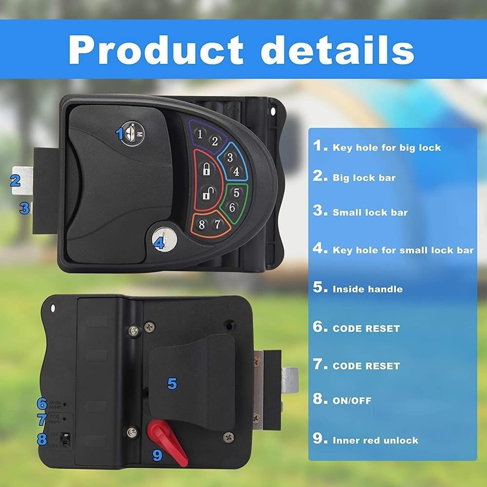 Keyless Entry RV Deadbolt with Wireless Remote Key