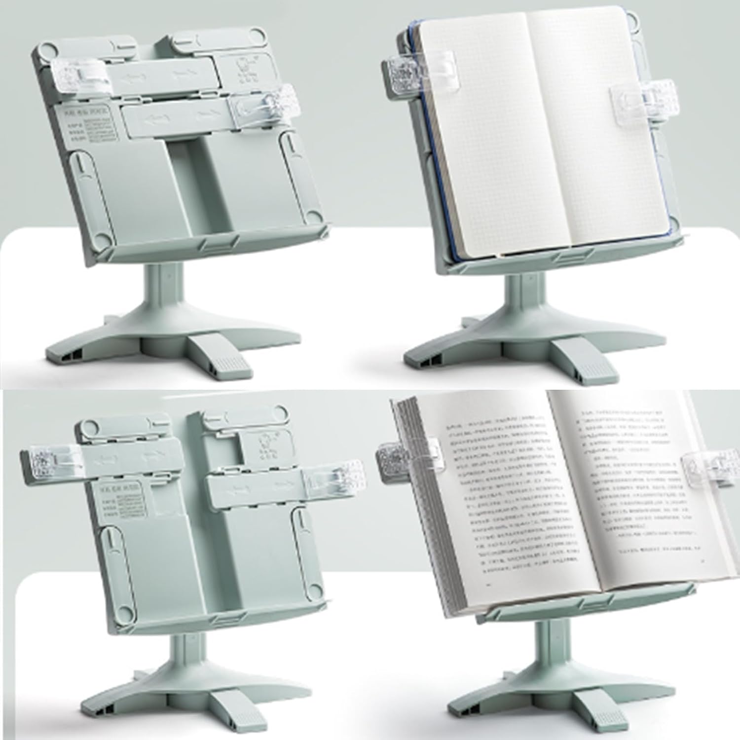 Folding Book Stand for Reading Textbook with Adjustable Height and Angles 1