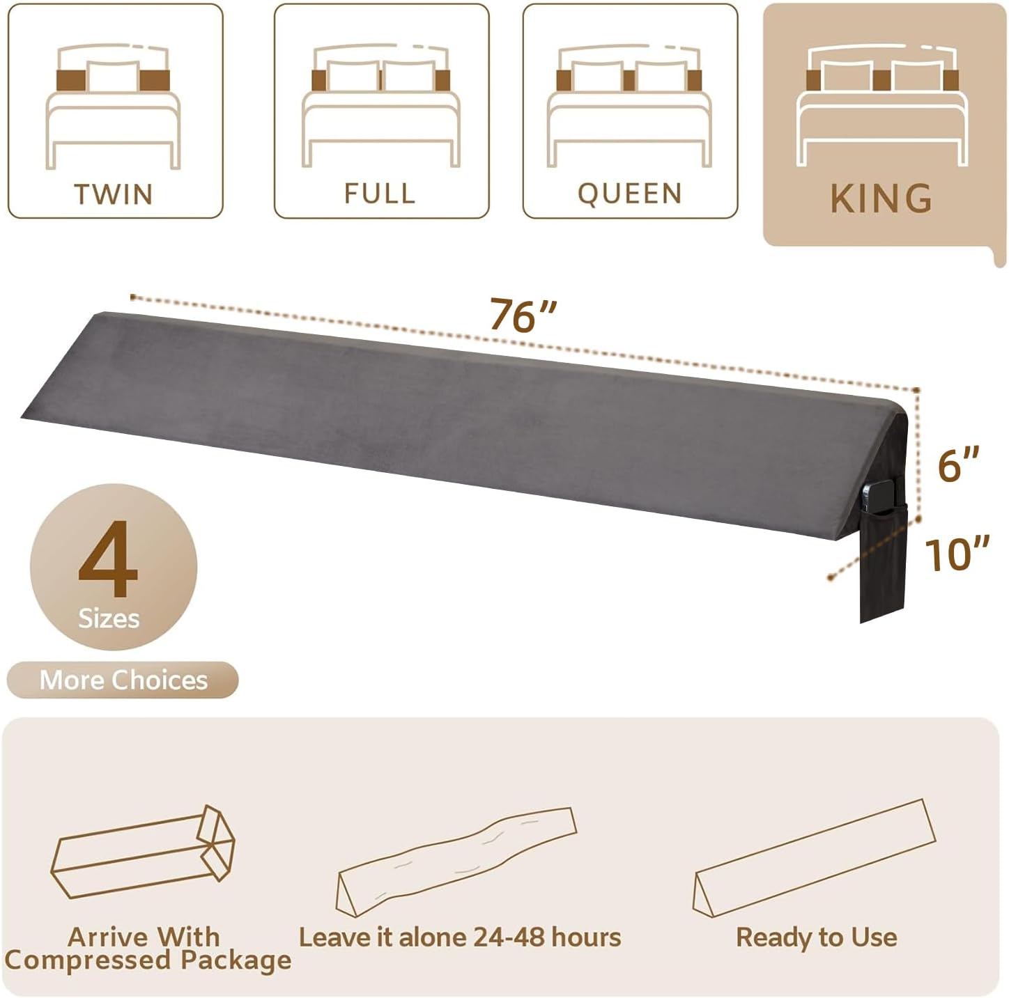 Bedluxe King Wedge Pillow Headboard - Gap Filler