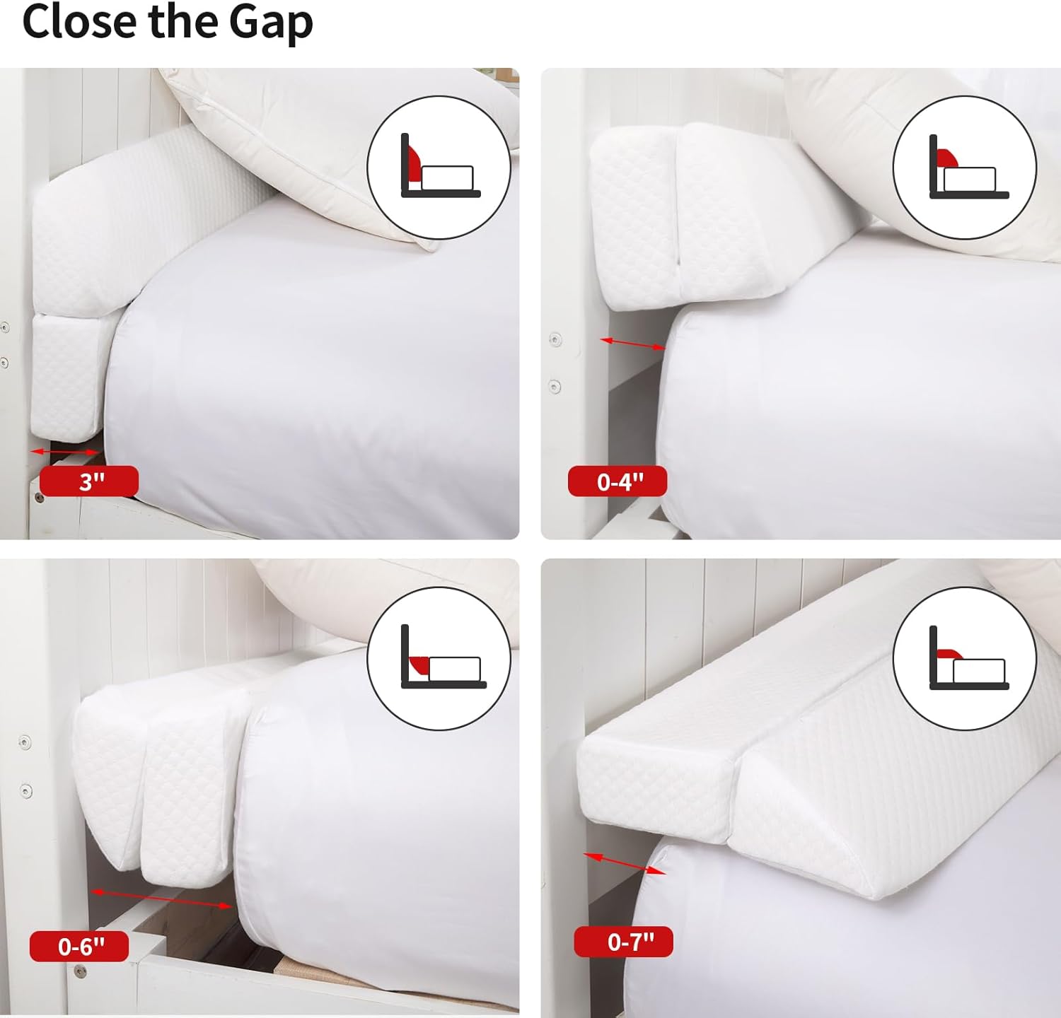 MABOZOO Foldable Gap Filler Pillow for Headboard