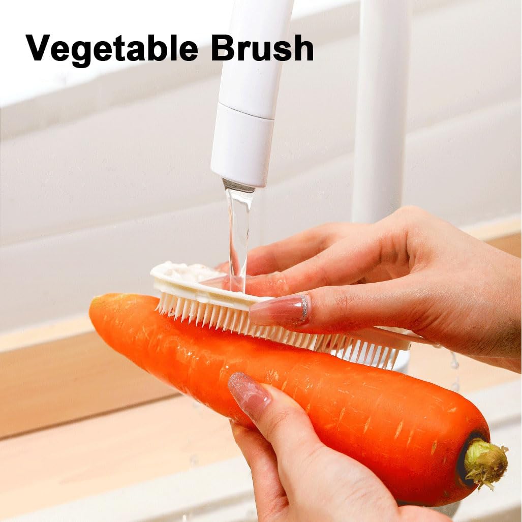 HAGBOU 2 PCS Soft Vegetable Scrubber Brush for Potatoes Carrots and Cucumbers