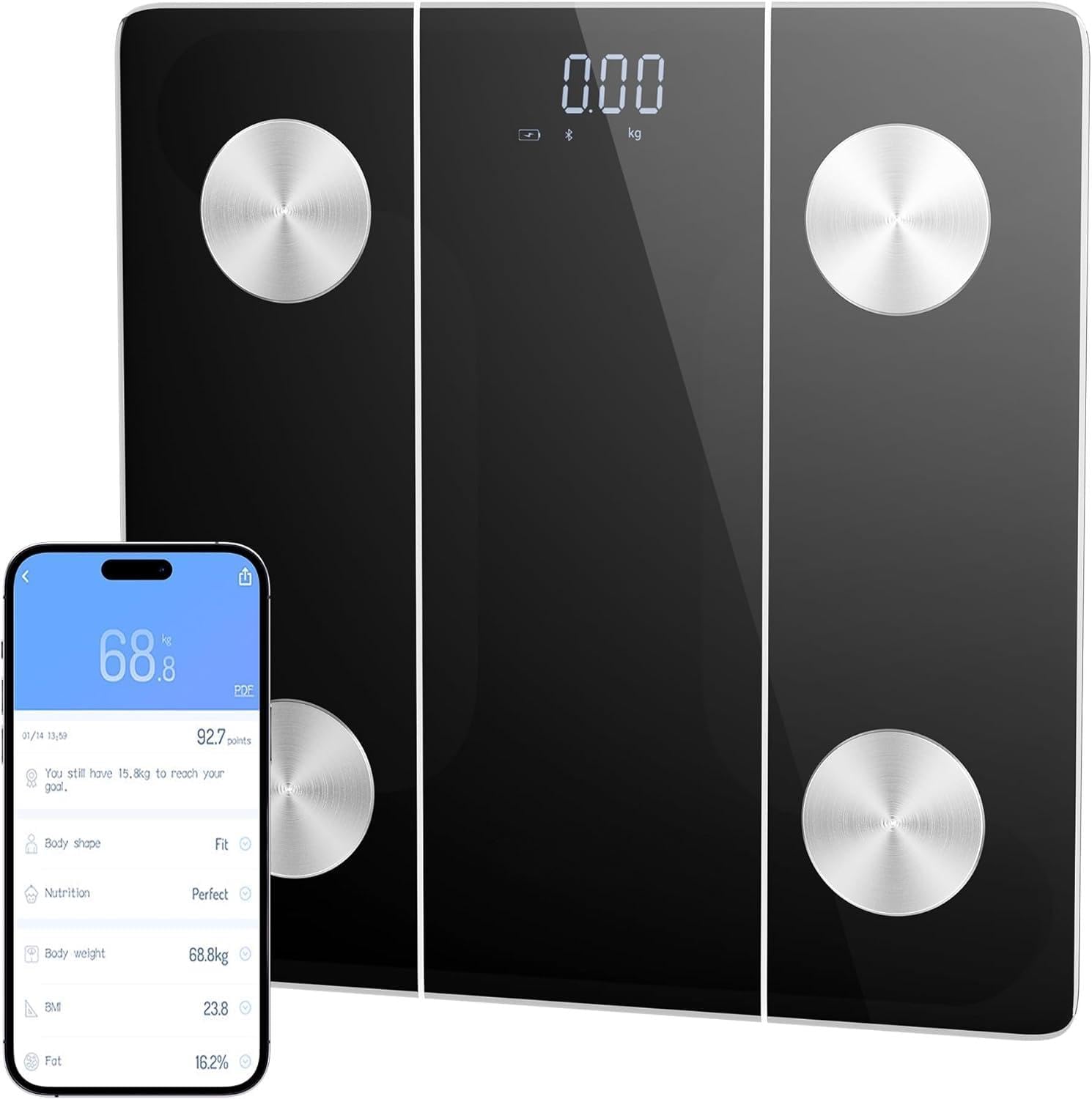 Elevon Smart Scale with 12 Body Metrics and Bluetooth Sync