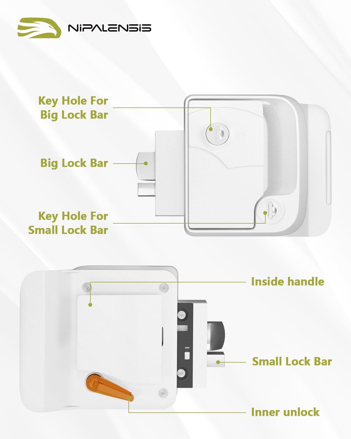 Nipalensis RV Door Lock Replacement Deadbolt - White