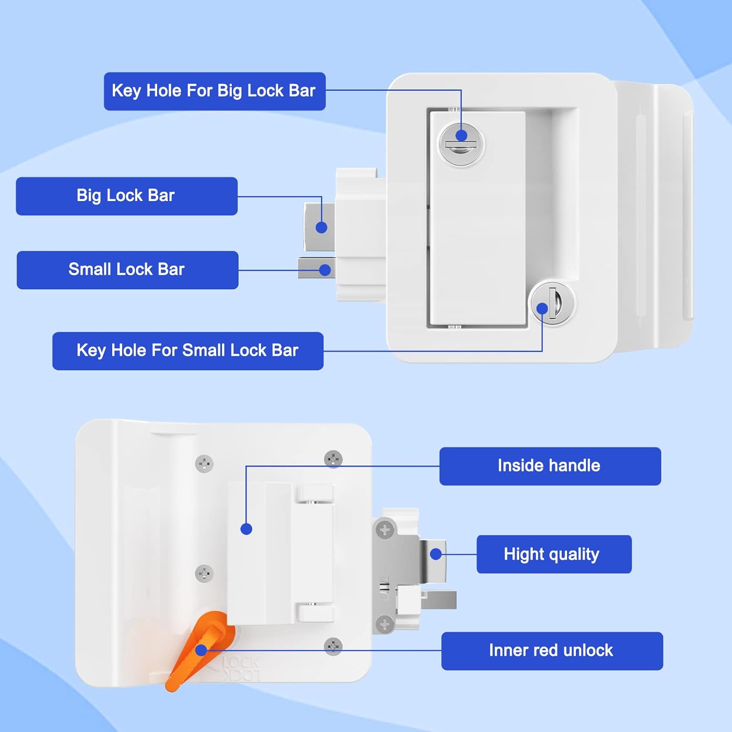 Ristow Upgraded Chrome RV Door Locks RL001 for Travel Trailers