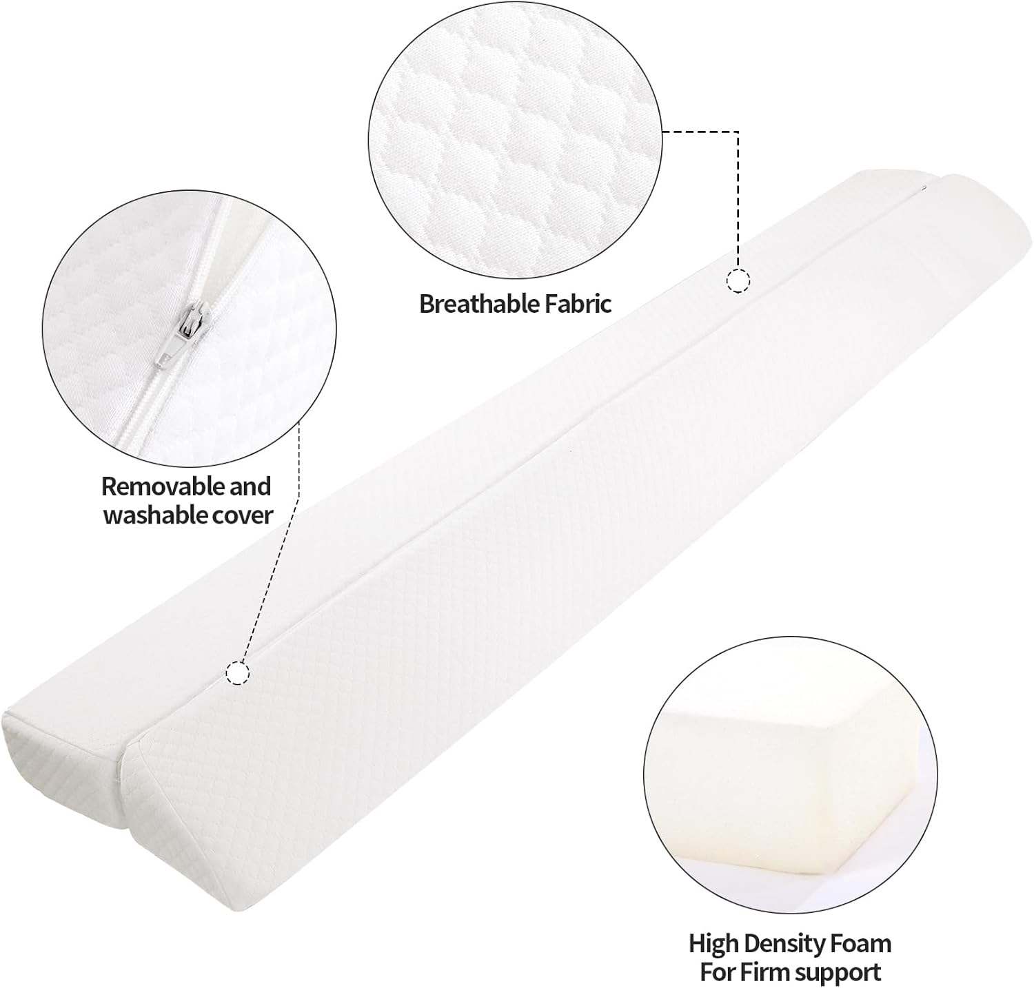 MABOZOO Foldable Gap Filler Pillow for Headboard
