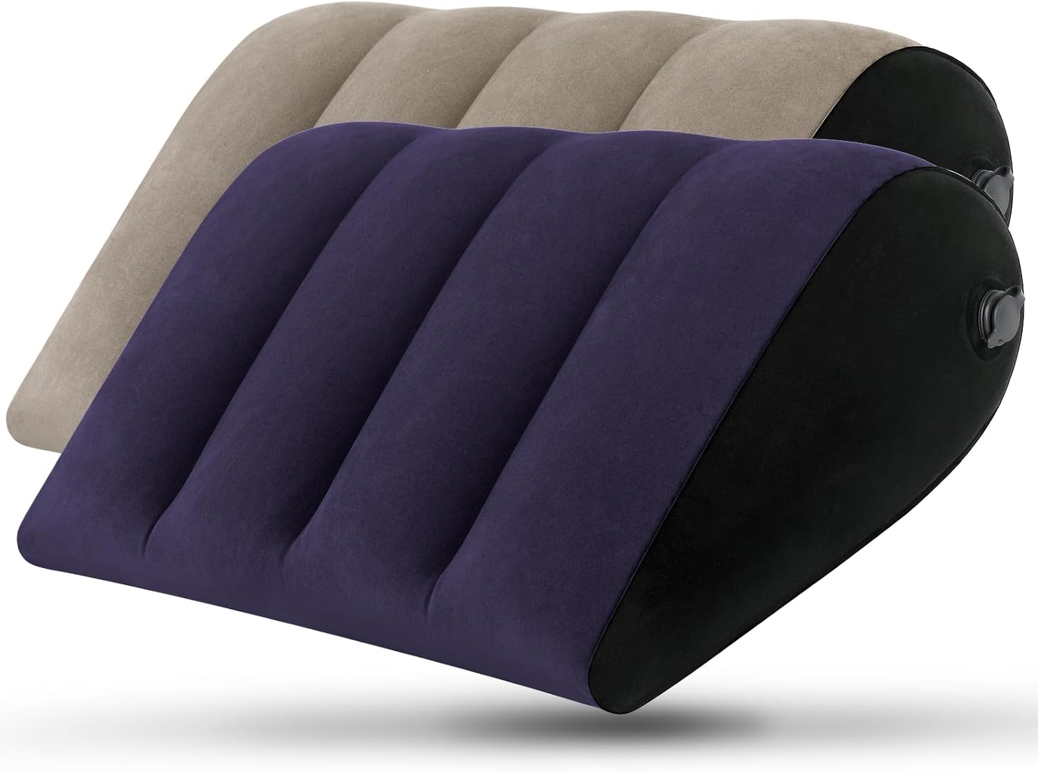 JCDOBEST Portable Inflatable Wedge Pillow 2 Pack - Grey Blue