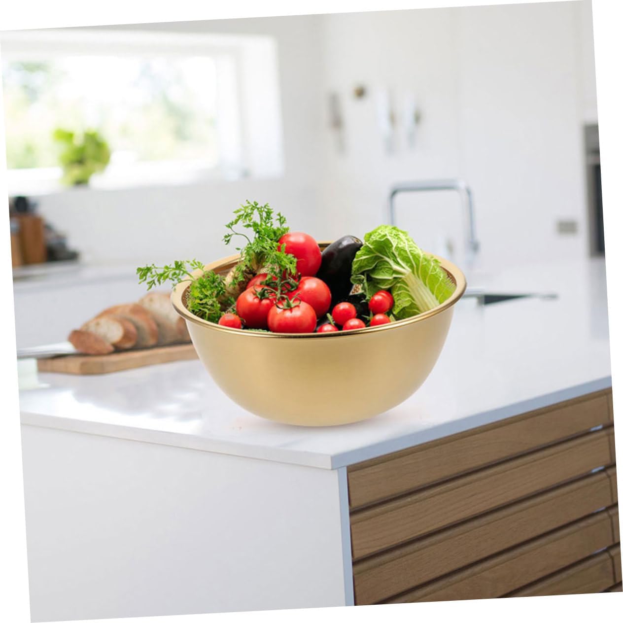 VINTORKY 1 Set Mini Golden Colander with Bowl
