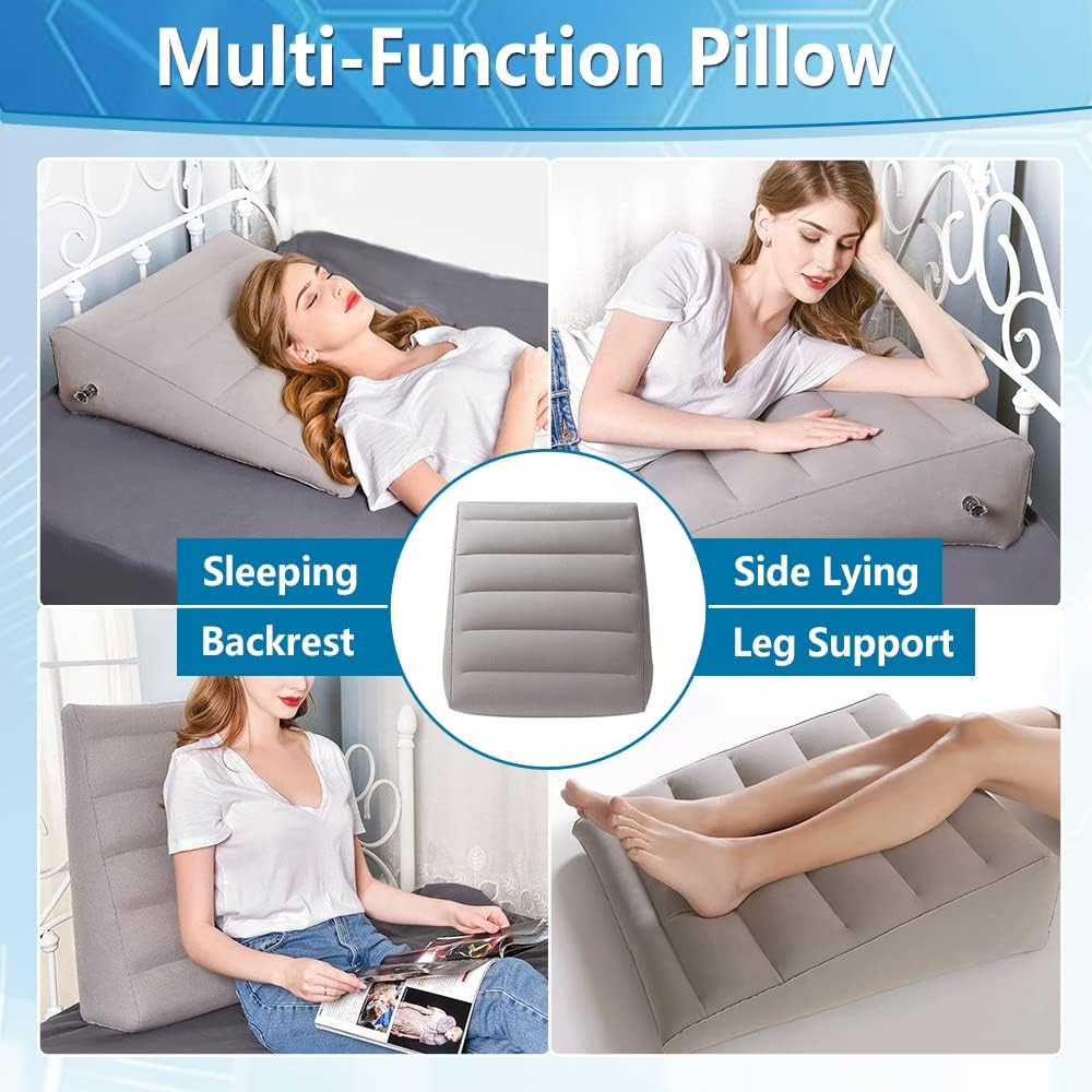ZNALDP Inflatable Pillow Wedge for Acid Reflux and Travel