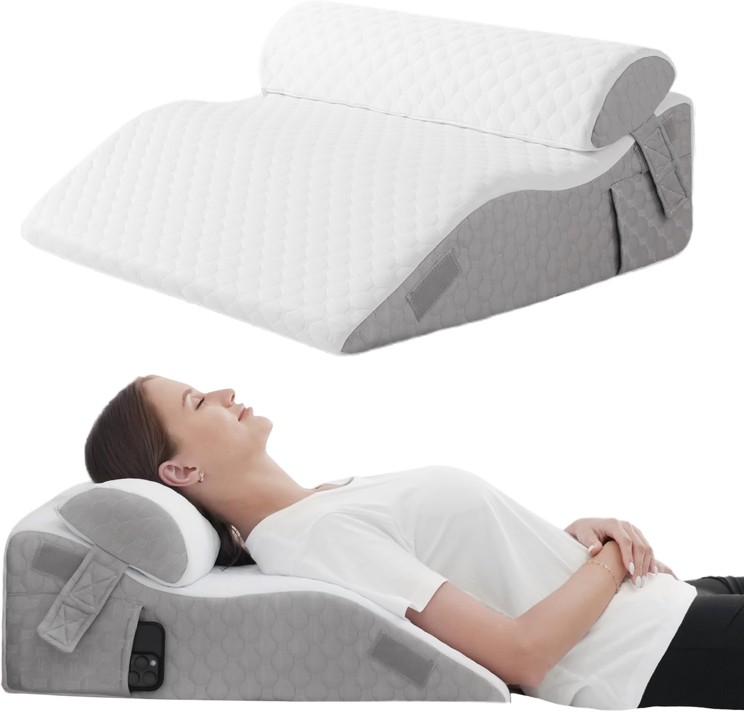Foamalusion 2PCS Adjustable Memory Foam Wedge Pillow 1