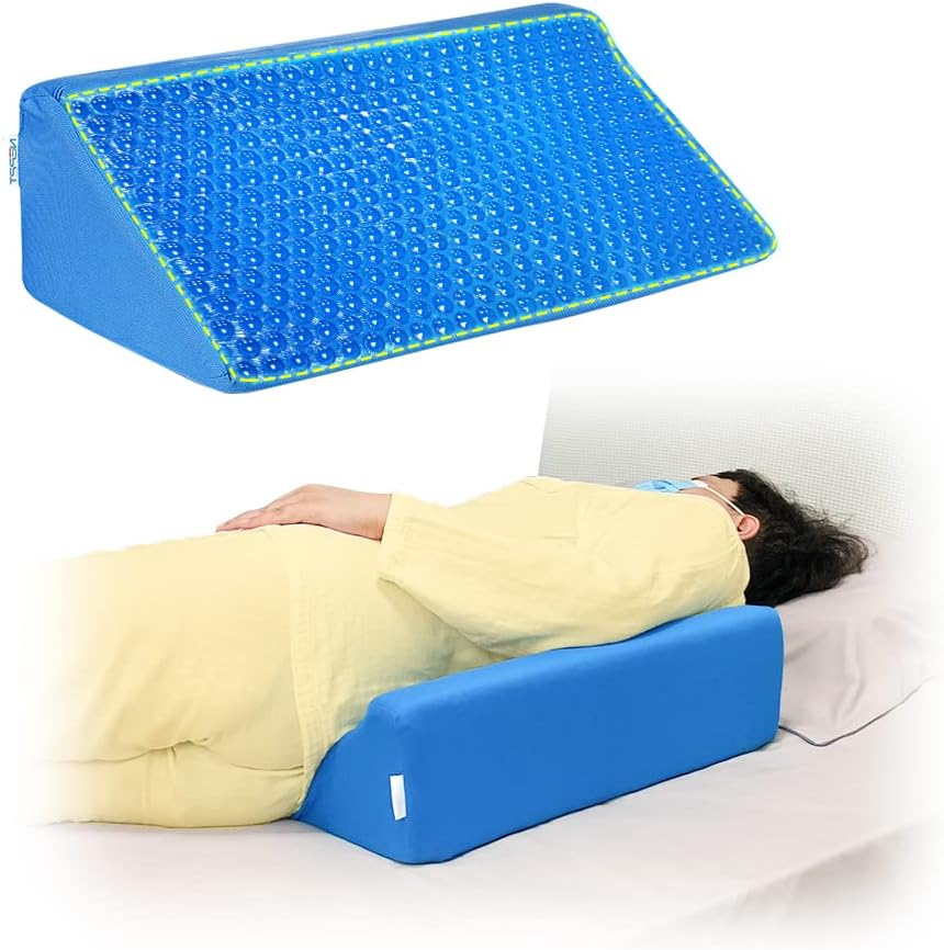 NEPPT Blue Gel Pillow Wedge for Back Pain Relief