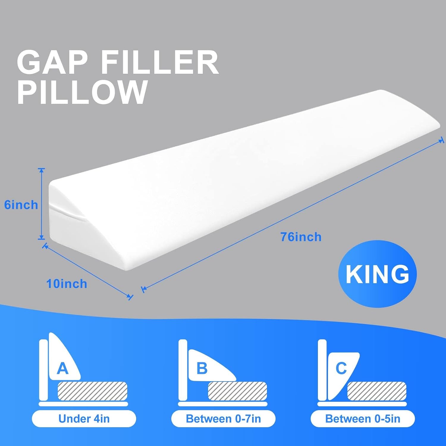 Talcusble King Size Bed Wedge Pillow White