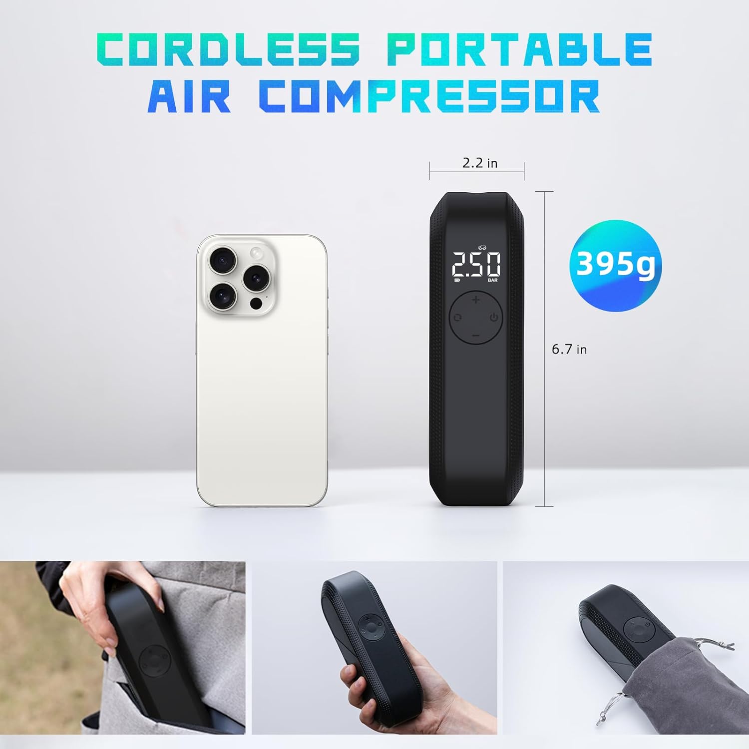CYCPLUS Portable Air Compressor with 150 PSI and LED Display