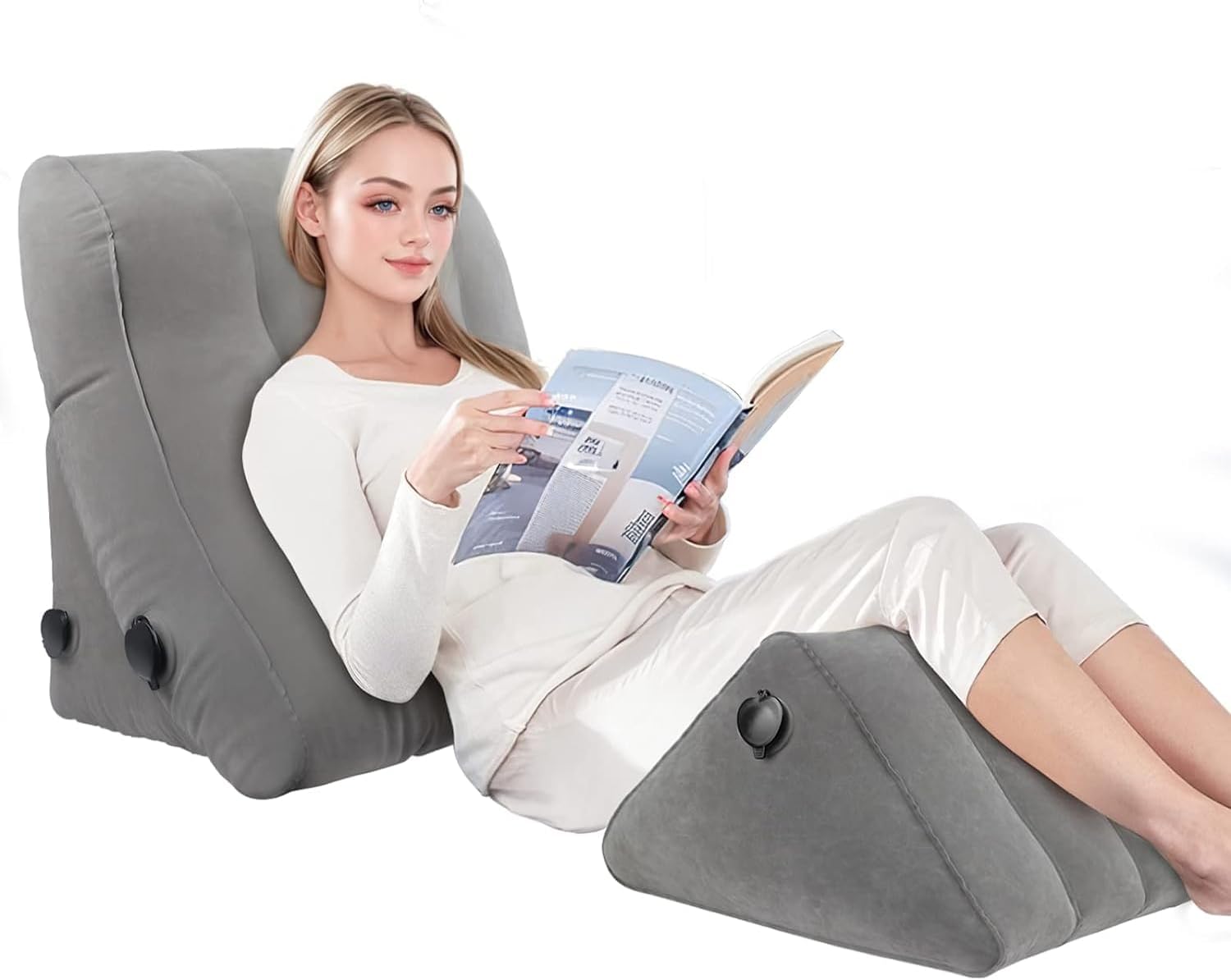 EKEPE Inflatable Wedge Pillow Set for Sleep and Travel