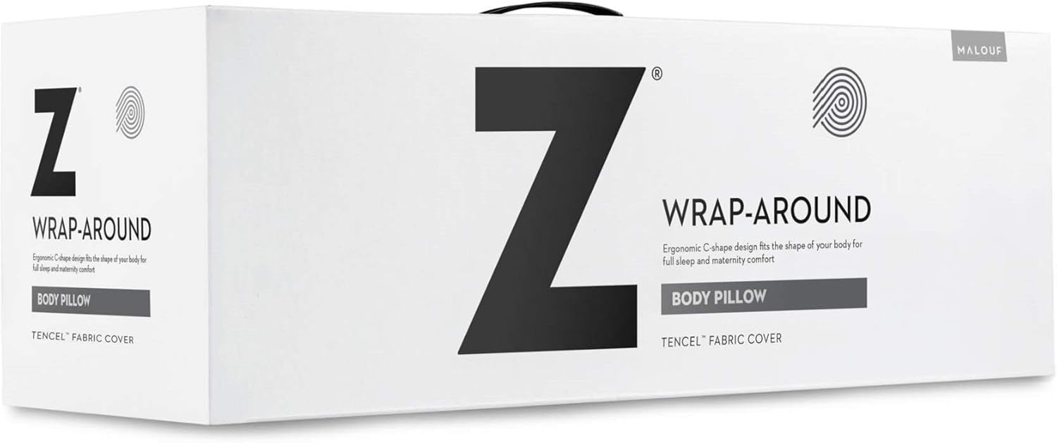 MALOUF Z Total Body C-Shape Pregnancy Pillow White