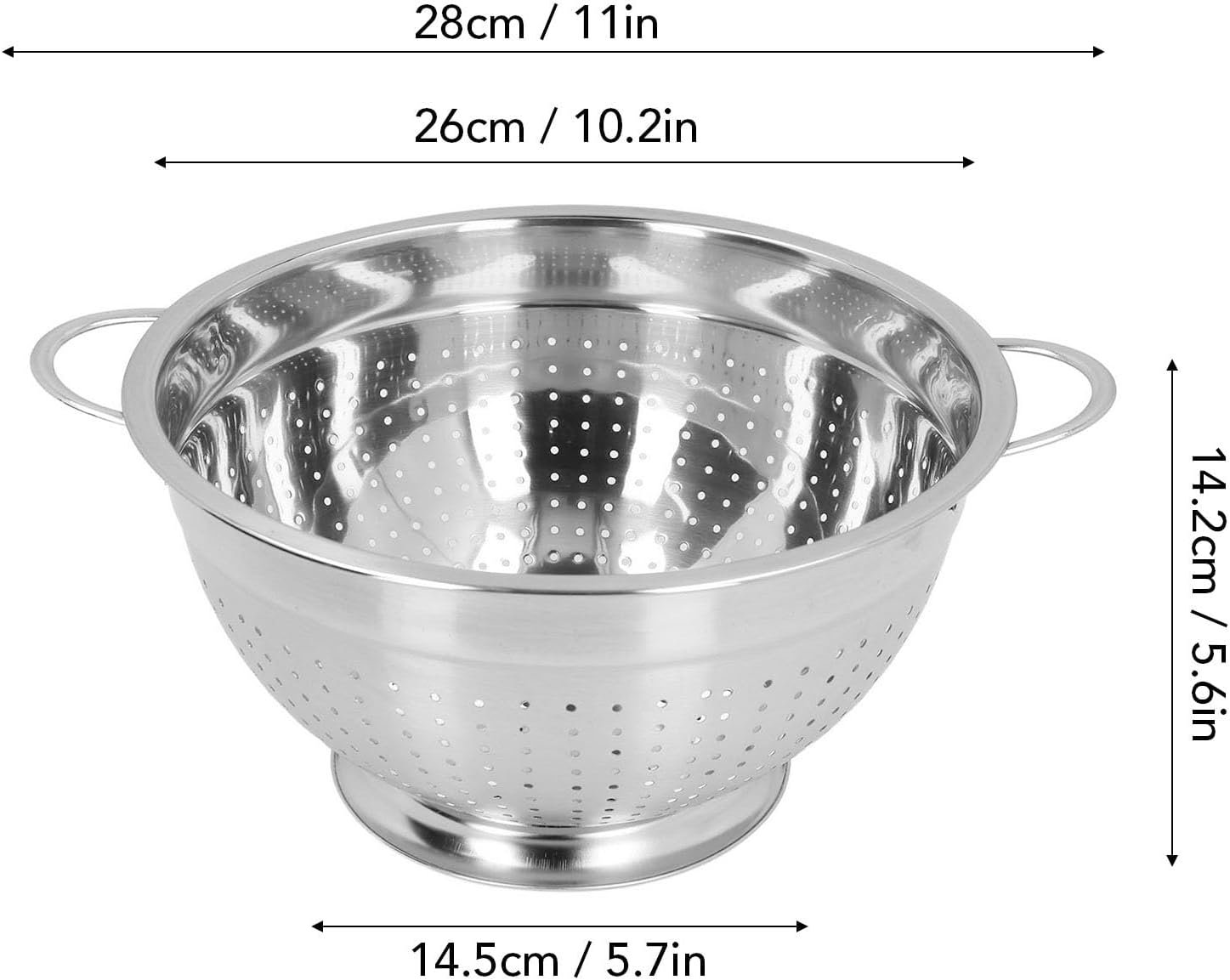 Fockety 28cm Stainless Steel Colander with Handle 1