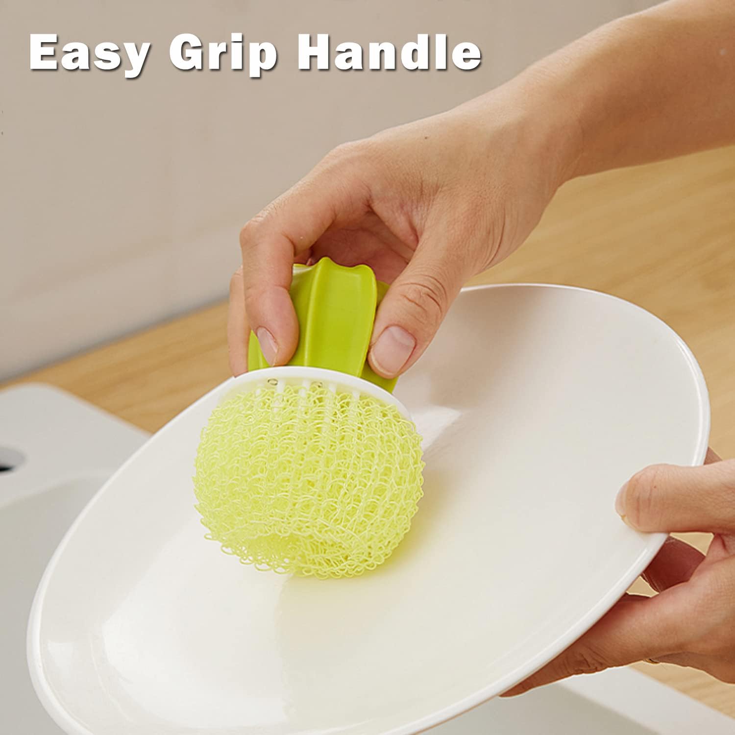 Sirensky Cactus Dish Brush Set with Drip Tray Green