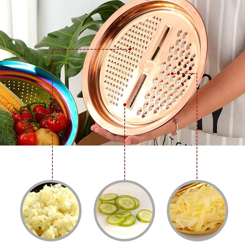 WLALLSS 11 Inch 3 in 1 Colander with Shredder and Slicer