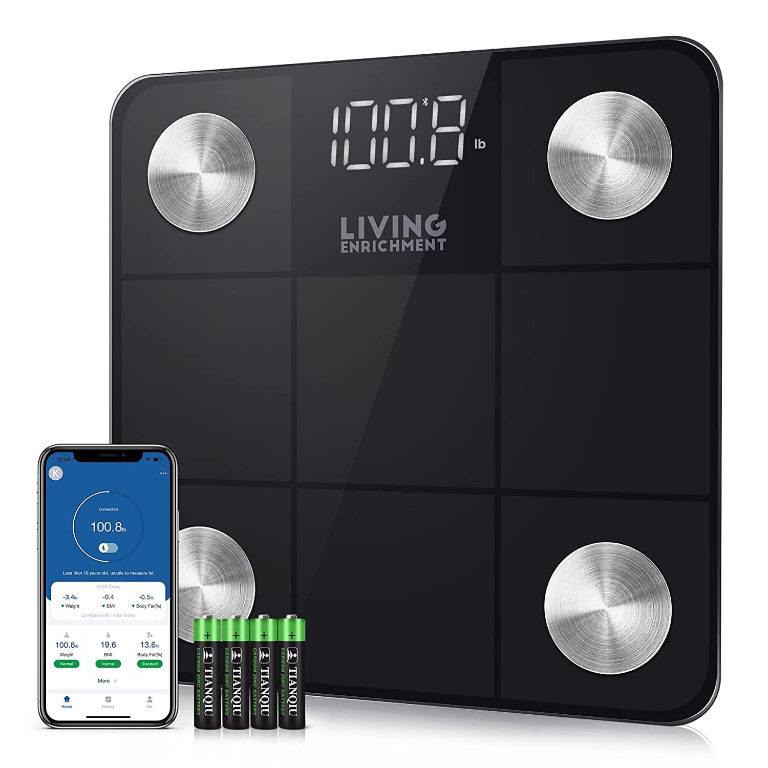 Living Enrichment Bluetooth Body Fat Scale 400 lbs