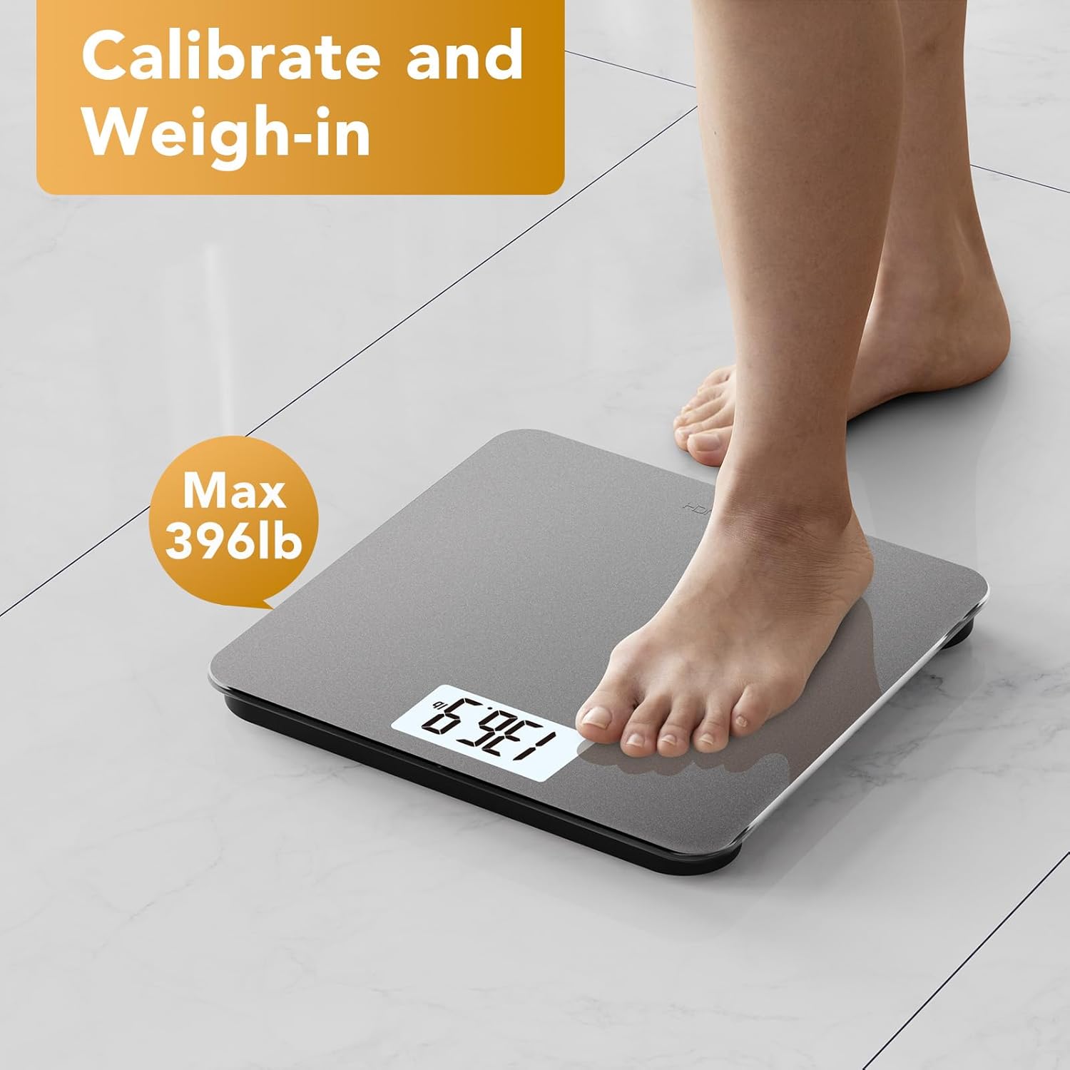 ZOETOUCH Digital Bathroom Scale with Backlit LCD and Tempered Glass