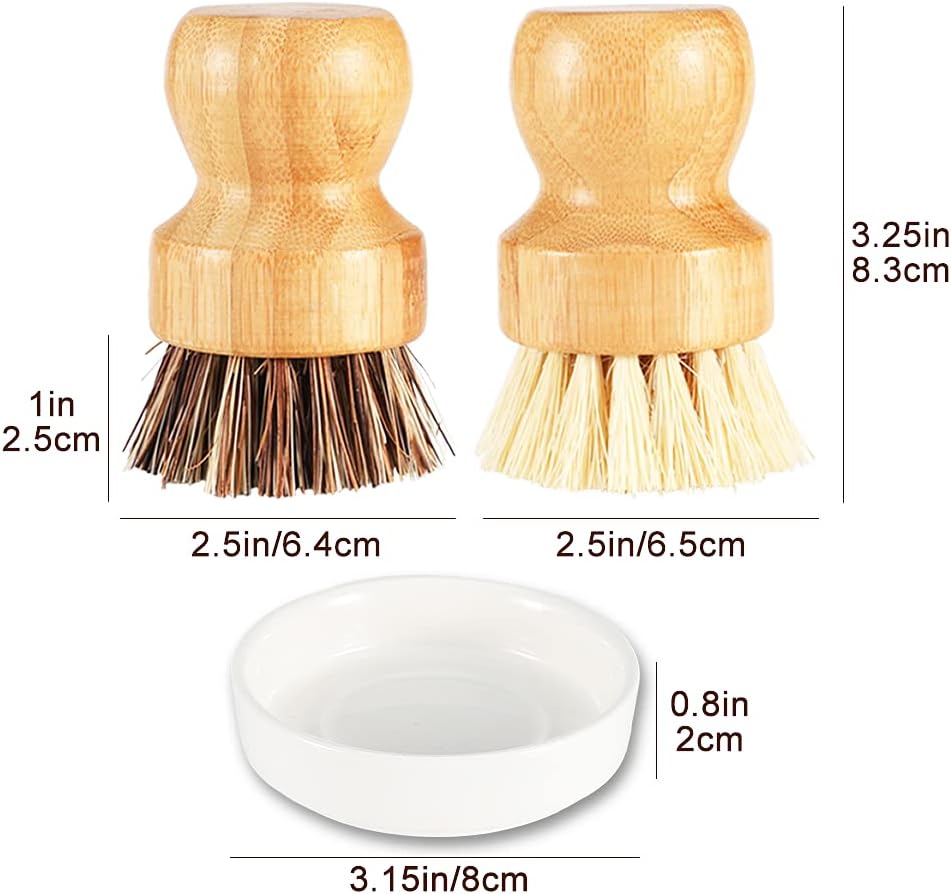 SUPERWASH PLUS Bamboo Dish Scrubber 2 Pack 1