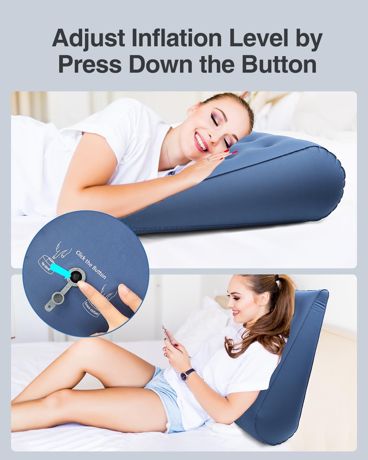 Luxtude Inflatable Wedge Pillow for Back Pain Relief and Travel
