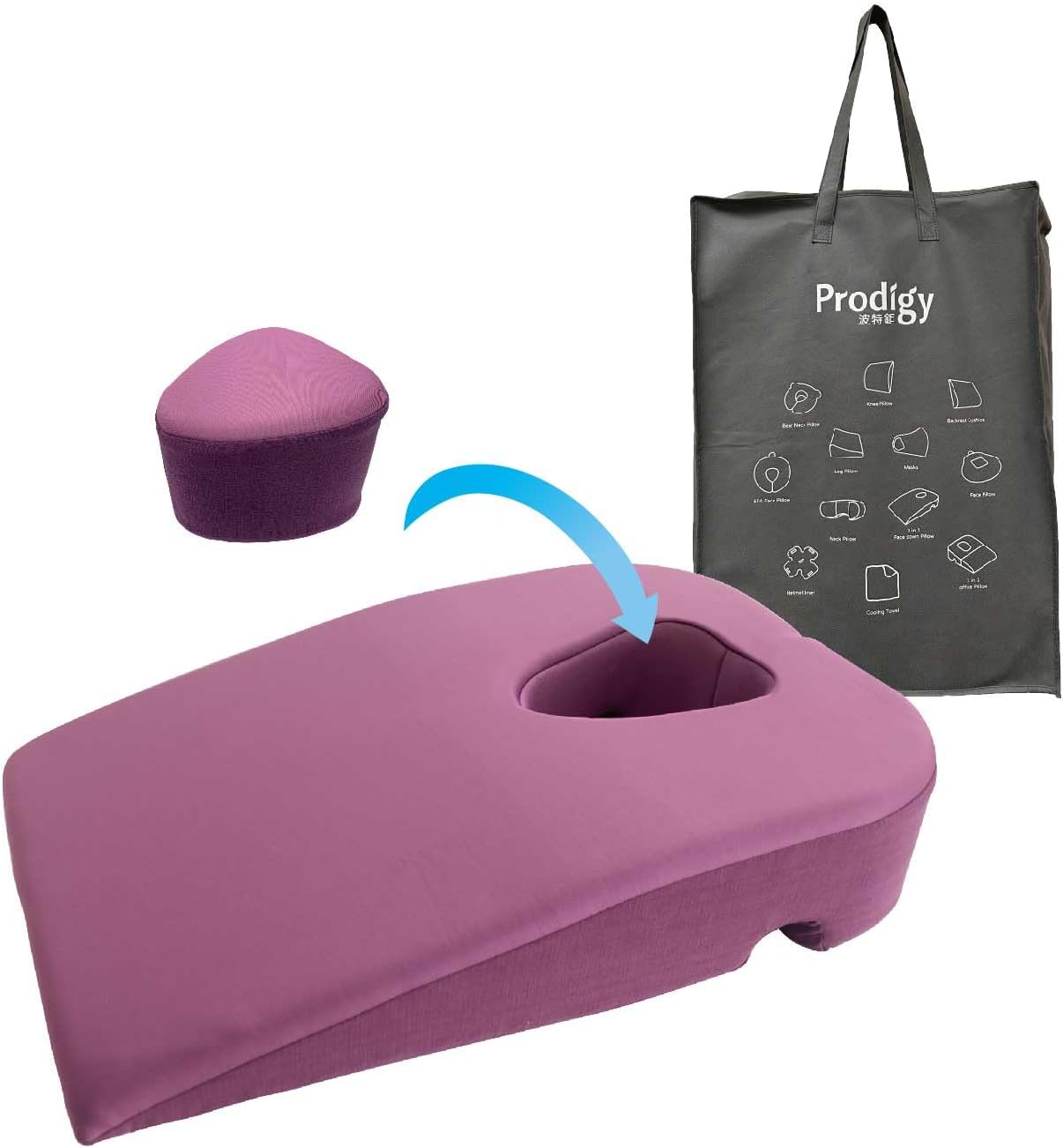 3 in 1 Prone Pillow with Removable Cover