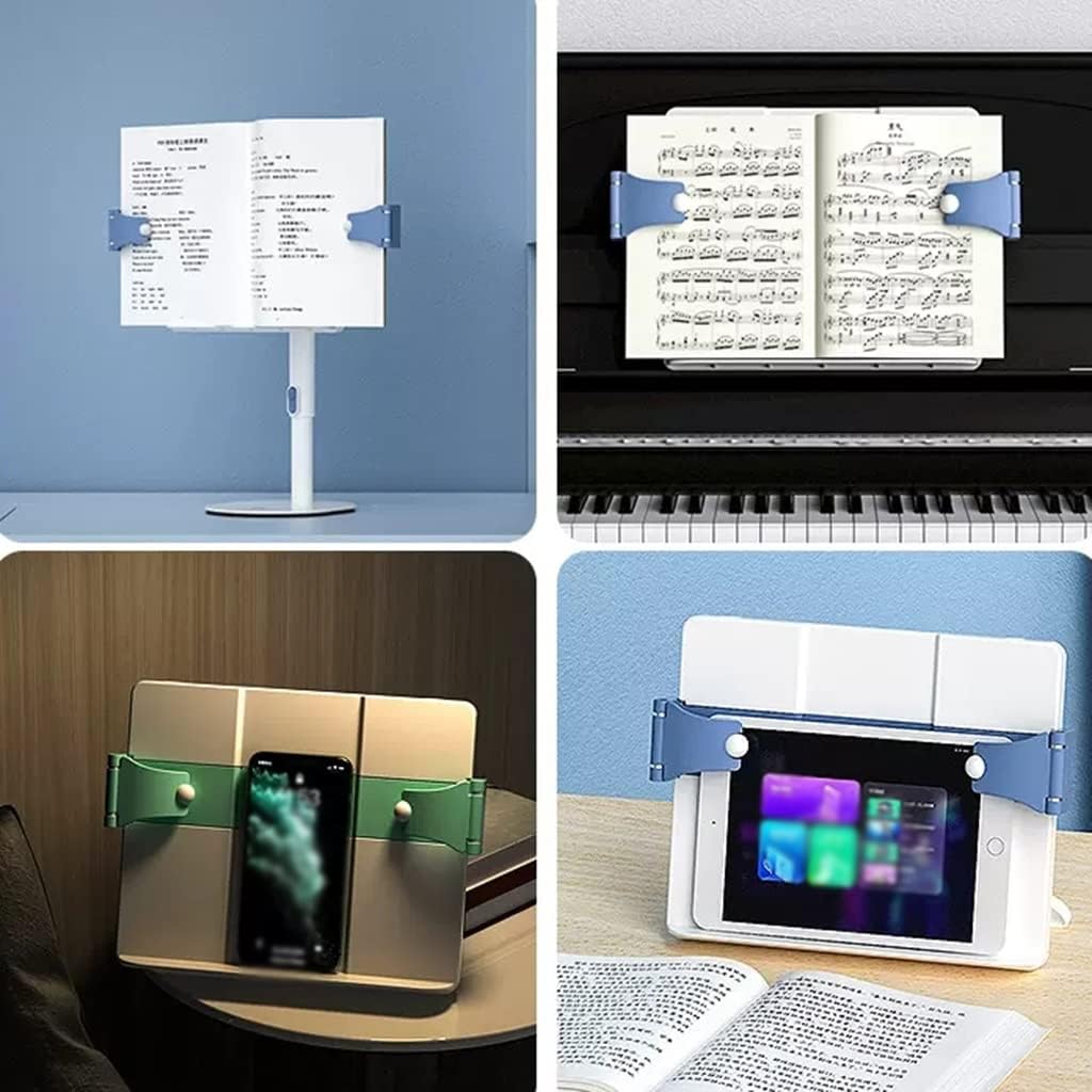 Adjustable Book Stand with Page Clips Ergonomic for Books Laptop