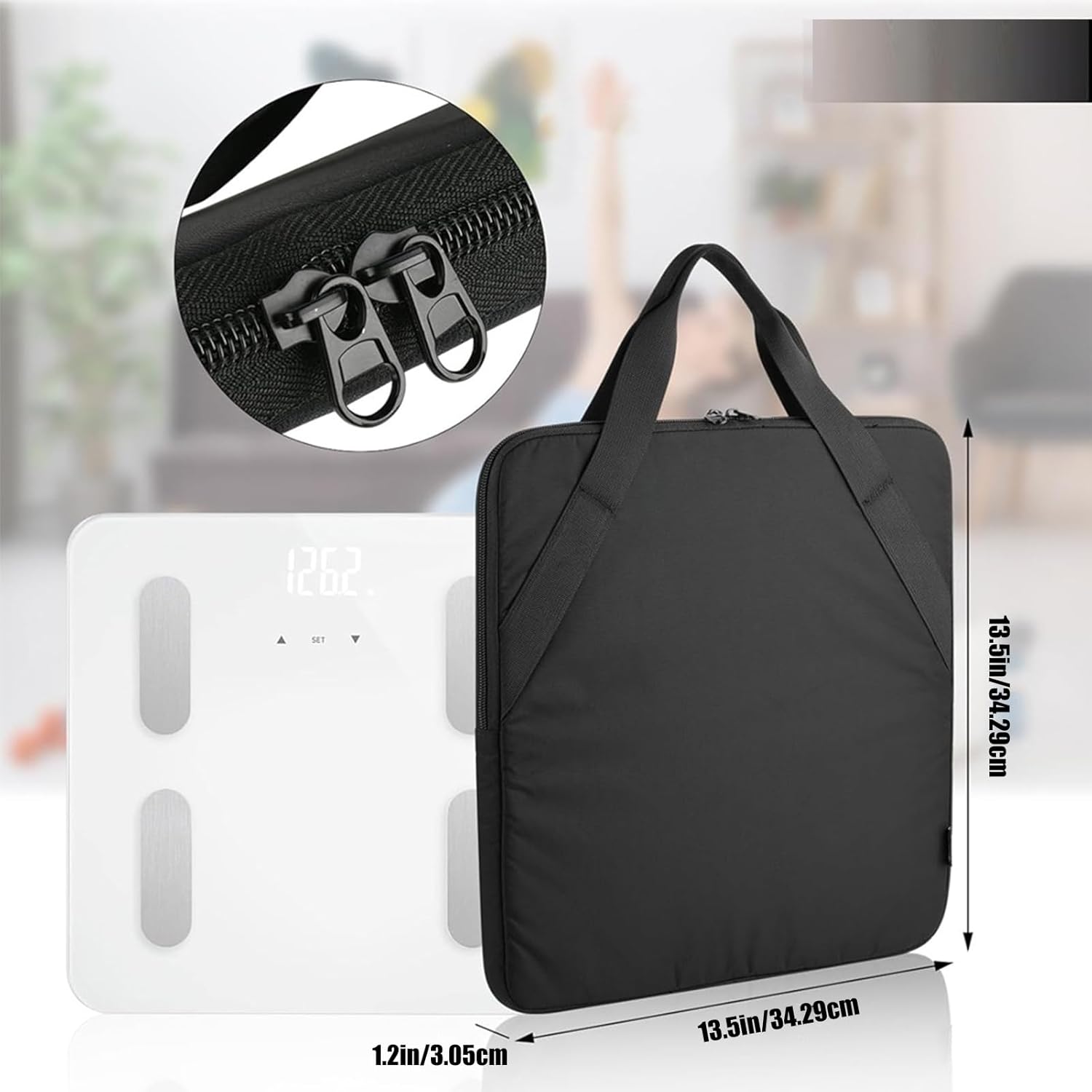 Weight Scale Carrying Case with Handle and Double Zipper