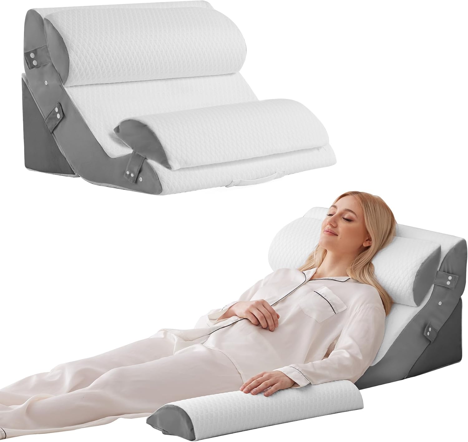 4PCS Adjustable Wedge Pillow Set for Post Surgery and Acid Reflux Relief