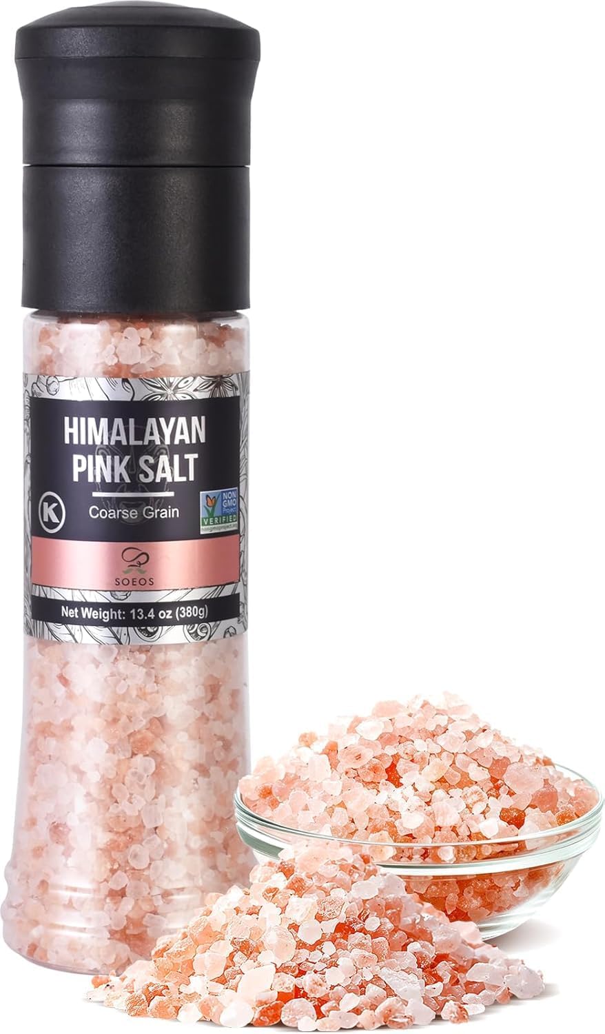 Soeos Himalayan Pink Salt Coarse Grinder Set