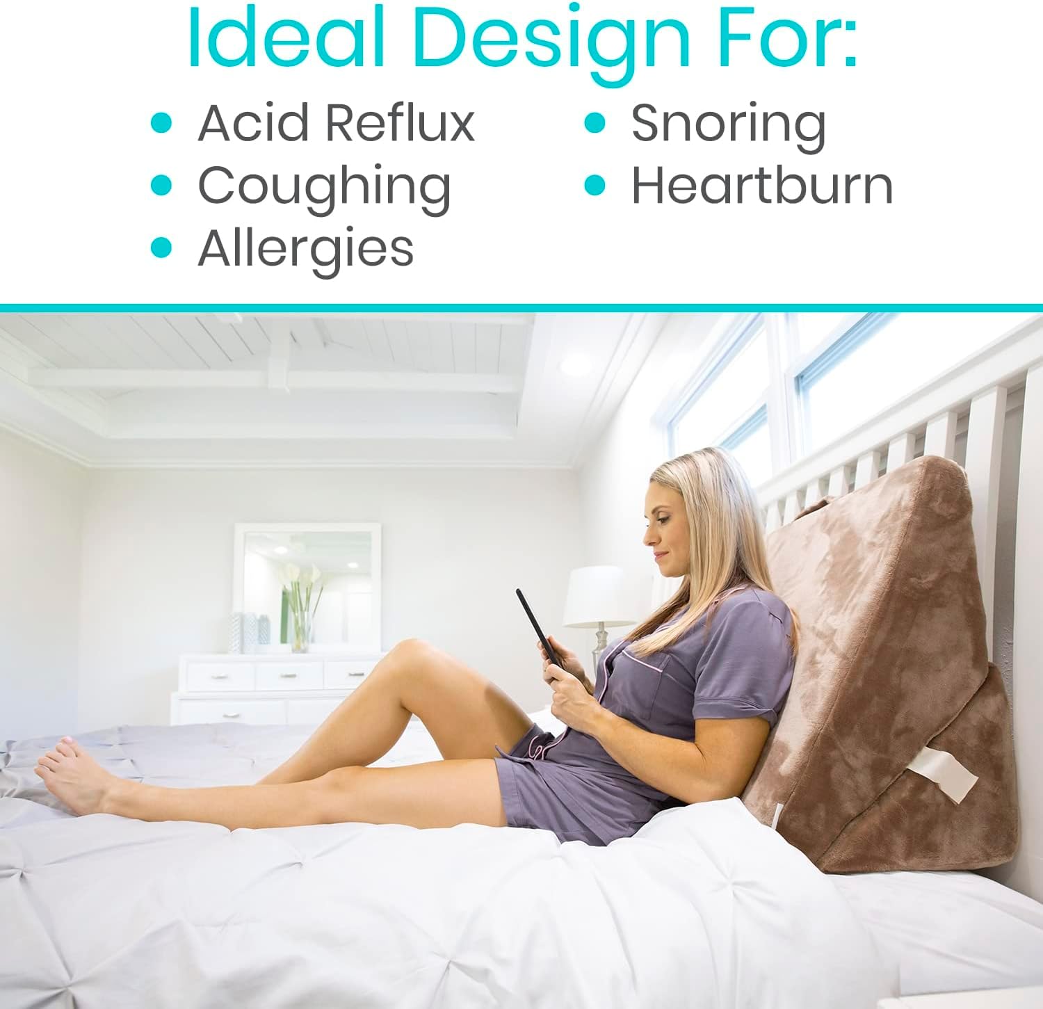 Xtra-Comfort Bed Wedge Pillow - 3 in 1 Folding Support System