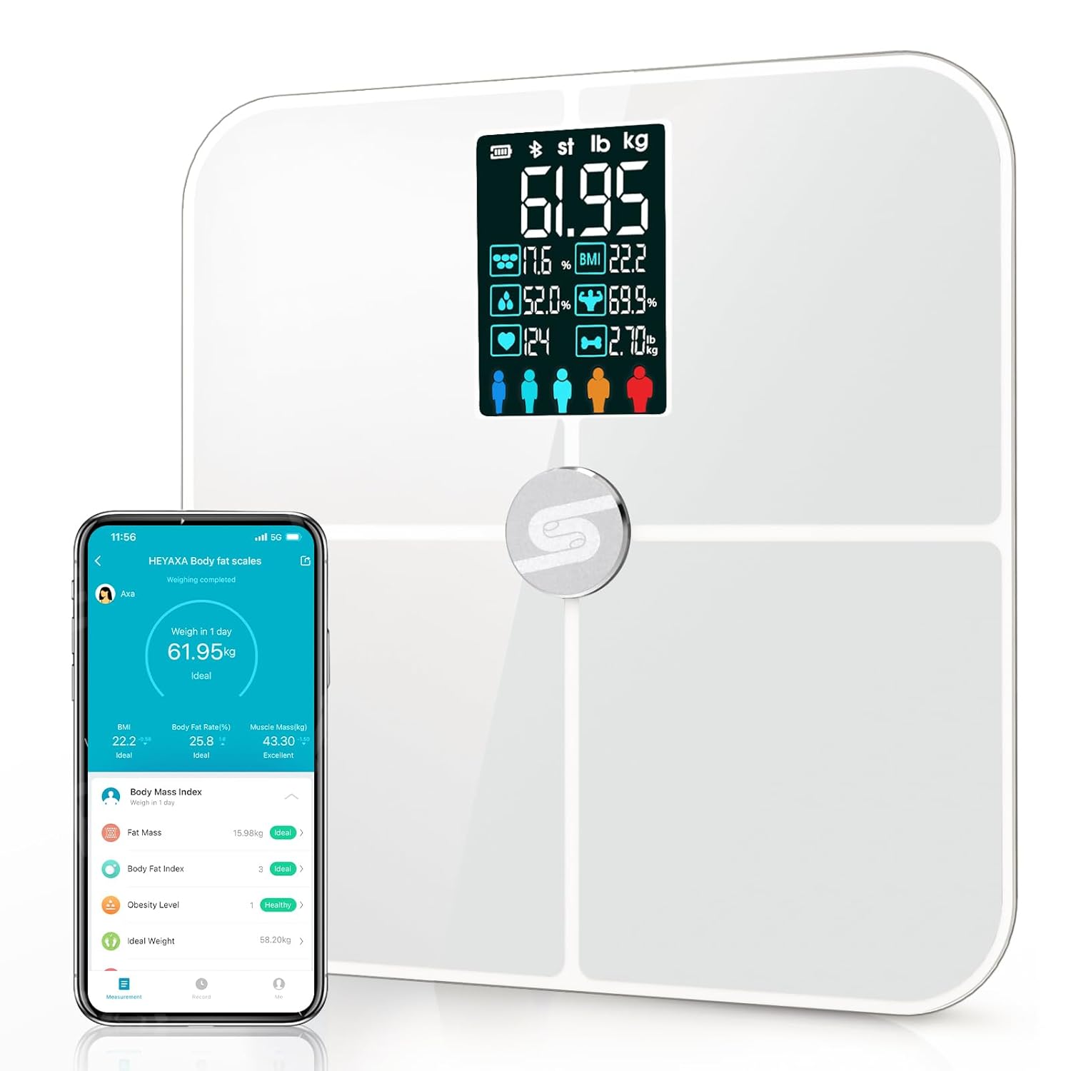 HEYAXA Smart Scale with 17 Body Composition Metrics and APPSync
